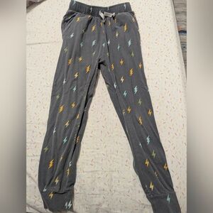 Tea Collection Gray Joggers with Lightning Bolt Pattern